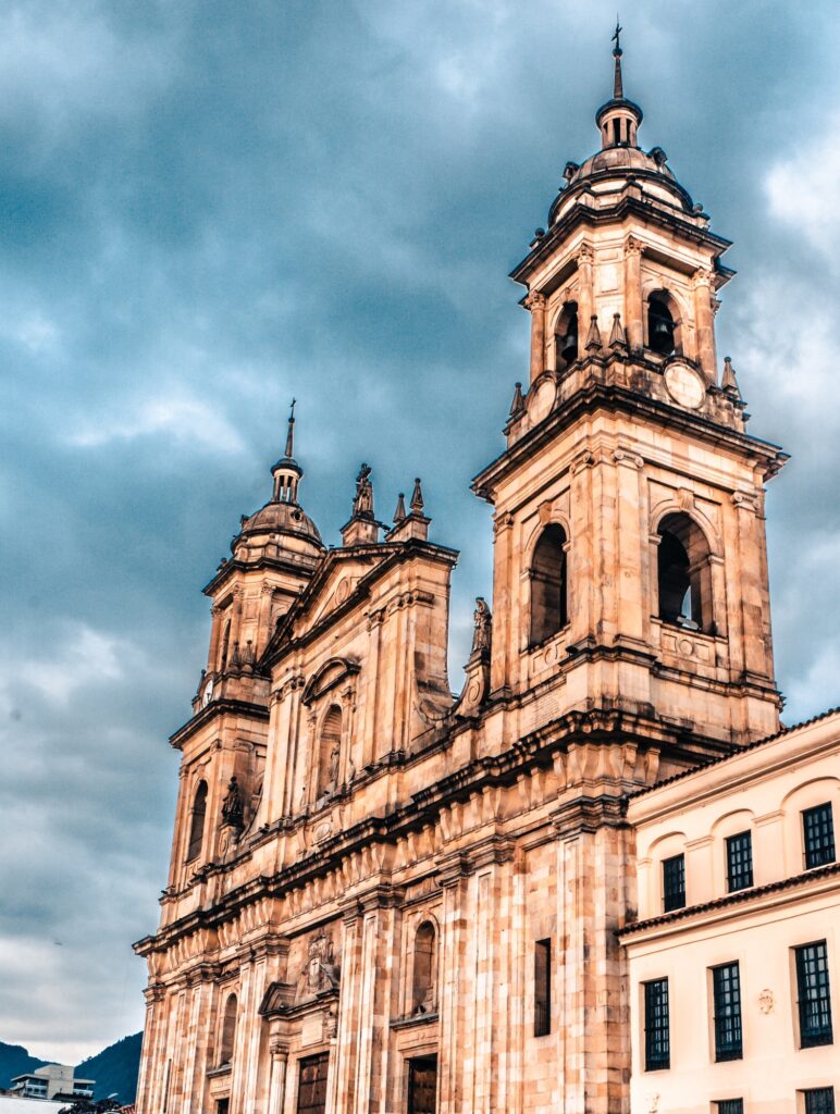 Vertical shot of the primary cathedral of Bogota in Colombia